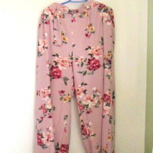 Torrid Pink Flowered Waist Tie Soft, Flowing Pants, Size 3X, 22-24, NWT     K220